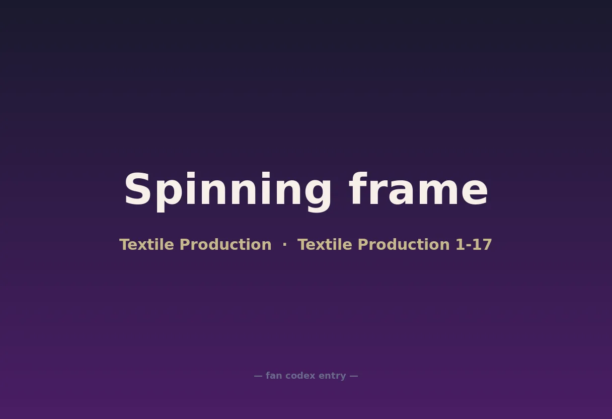 Spinning frame
